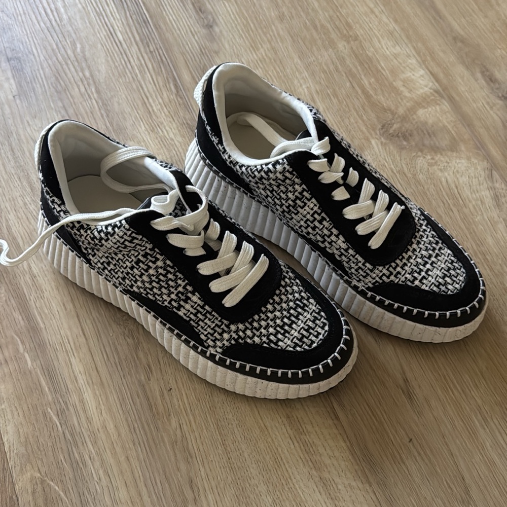Target Monochrome Tweed Lace-Up Shoes